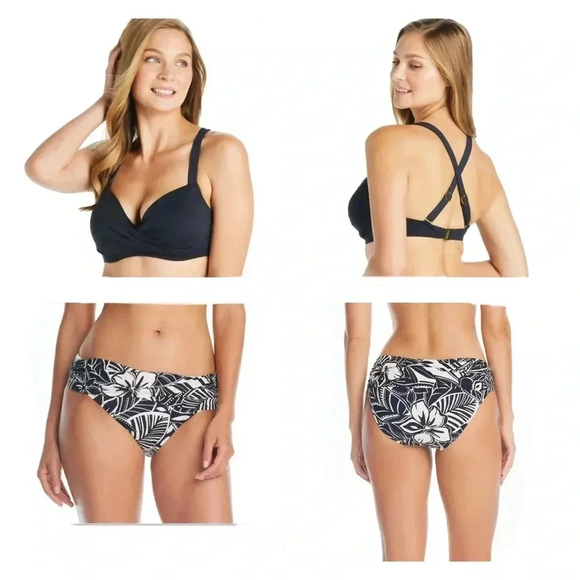 Bleu Rod Beattie Kore Twist Convertible Bikini Swim Top Size 36DD & Bottom Sz 10 - Picture 1 of 10